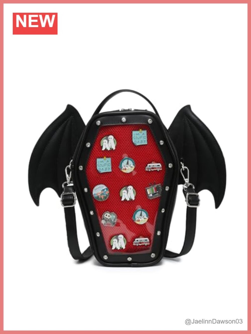 Coffin Ita Bag Backpack PU PVC Pin Display Crossbody Shoulder Bag